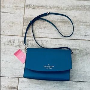 Kate Spade Teal Blue Structured Crossbody Bag